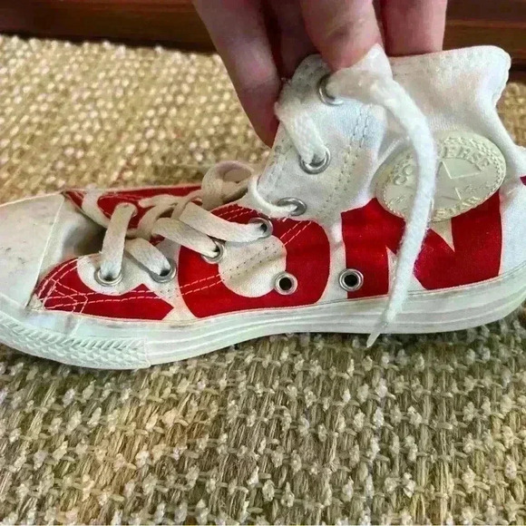 Converse rare limited edition size 2.5 high tops red & white chuck all star - Picture 2 of 7